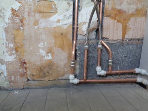 Bath and shower water pipes