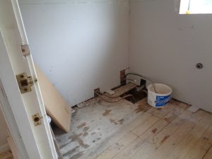 Bathroom Walls boarded ready for tiling