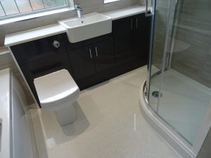 Bathroom in Coventry fitted with quadrant shower enclosure