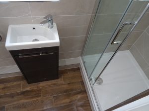 Ensuite Shower room with stone resin shower tray