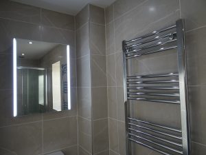 Ensuite Shower Room with Tavistock Sleek Mirror Cabinet