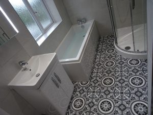 Bathroom with Tavistock Sleek single mirror and Compass Vanity Cubbington Road Leamington Spa